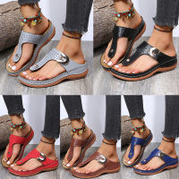 2022 Summer Women Wedge Sandals Premium Orthopedic Open Toe Sandals Vintage Anti-slip Leather Casual Female Platform Retro Shoes