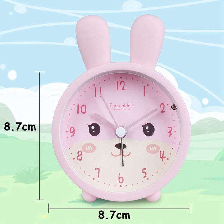 childrens-alarm-clock-for-girls-without-ticking-rabbit-childrens-alarm-clock-silent-alarm-clock-with-light-student