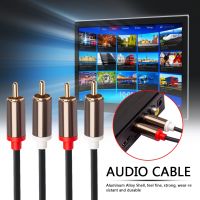 【HOT】 Audio Cord Audio Cable RCA to 2 RCA Cable Cord Male to Male 1m 2m 3m 2 Microphone Mixer for Home Theater DVD TV