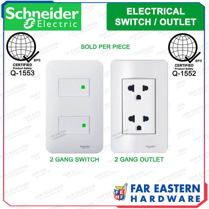 SCHNEIDER Electrical Universal Outlet Socket Switch 2 Gang Lazada PH