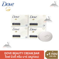 dove beauty cream bar สบู่ก้อน โดฟ บิวตี้ ครีม บาร์ (เเพ็ค 4 ก้อน) for healthy, glowing skin moisturizing cream NET WT.100g