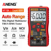 ANENG M118A มัลติมิเตอร์ มัลติมิเตอร์อัตโนมัติ 6000นั AC DC กระแสไฟตรง กระแสไฟสลับ ความต้านทานไฟฟ้า แรงดันไฟฟ้า ความจุไฟฟ้า โวลมิเตอร์