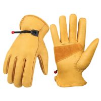 1 Men Gloves Soft Cowhide Welding Security Protection Safety Workers Mechanic Driver Hunting Driving Garden