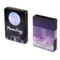 Moonology Tarot Deck ในกล่องดีบุกขอบทองสำหรับการ์ดเกมทำนายดวงชะตา