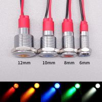 ✤ 6mm 8mm 10mm 12mm Metal Indicator Light LED Signal Light Power Supply Indicator Lamp 3v 6v 12v 24v 110v 220v Red Green White