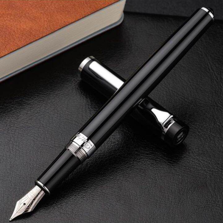 Metal DUKE P3 Fountain Pen Silver BLACK Classic Medium Nib School ...