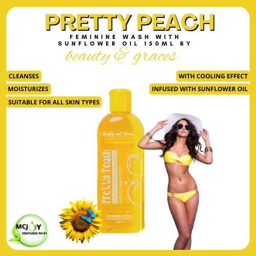 Pretty Peach Feminine Wash With Sunflower Oil and Cooling Effect by