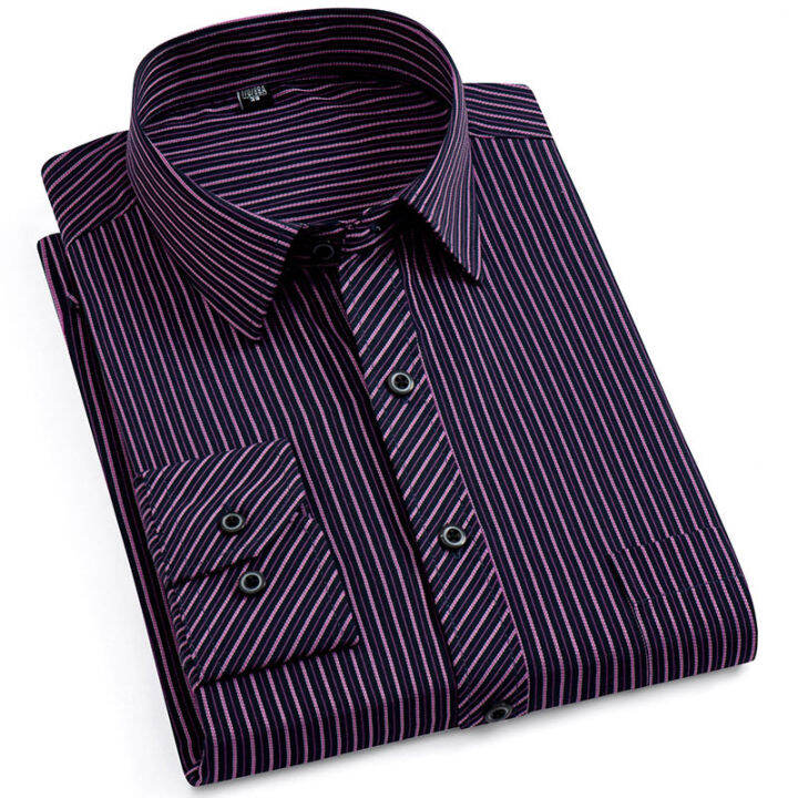 new-plus-size-mens-striped-dress-shirts-formal-fashion-social-long-sleeved-business-work-smart-casual-shirt-for-man-clothing