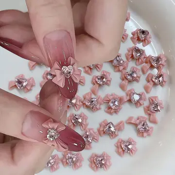 1PC Pearl Nail Charms Heart Shaped Nail Art Jewelry Glitter Nail  Rhinestones Manicure DIY Nails Art Decoration Nail Accessories