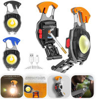 ไฟฉายแบบพกพา COB Lantern Mutifuction Pocket Work Light Outdorr แคมป์ปิ้งตกปลาปีนเขา LED Light ที่เปิดขวด Hook