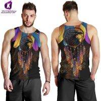 2023 NEWHarajuku 3D พิมพ์ Native Dreamcatcher Raven Vest Cool Swim Hip Hop Men Tank Tops Running Undershirt Home Sport Pllover T เสื้อ