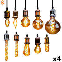 4 ชิ้น/ล็อต Retro Vintage โคมไฟ 4W 2200K หลอดไฟ LED เกลียว A60 ST64 G95 G125 ไฟตกแต่งหรี่แสงได้ Edison โคมไฟ-ju544982