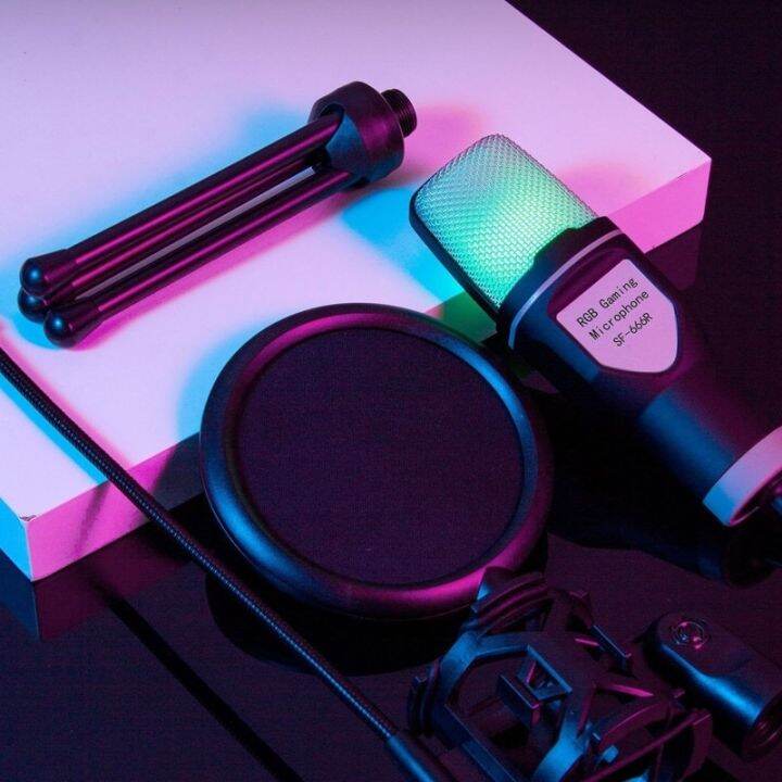 sensitivity-usb-microphone-wired-condenser-microphone-with-stand-clip-for-pc-rgb-light-condenser-mic-2-2k-impedance