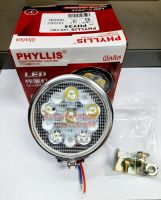 ราคาต่อดวง!! ไฟสปอร์ตไลท์ PHYLLIS แบบกลม LED, 3 นิ้ว 6 เม็ด, 12/24V, สินค้าเกรดดี ไฟสว่าง, แสงสีขาว