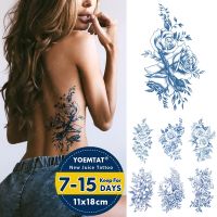 【YF】 Semi-Permanent Waterproof Temporary Tattoo Sticker Pony Flower Rose Genipin Herbal Sunflower Juice Lasting Ink Fake Arm Tatoo