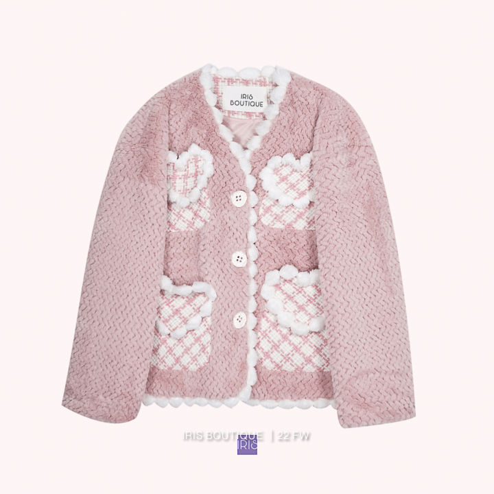 สินค้าลิขสิทธิ์แท้-iris-boutique-ic2281326-rouge-pink-fur-coat-เสื้อโค้ท-เสื้อกันหนาว-สีชมพู-อุณหภูมิติดลบ-15-องศา