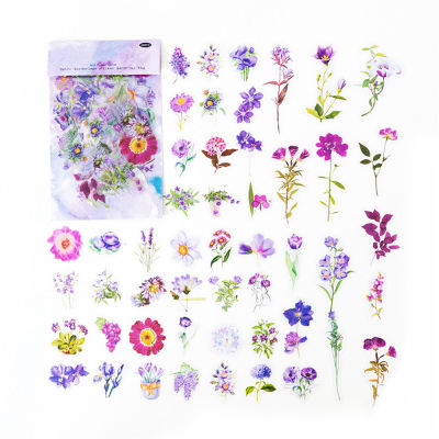 6 Styles 100Pcs/Bag Fashion 6 Styles Vintage Botanical Stickers Aesthetic Flowers Hand Account Material Scrapbook Decorative Stationery Sticker 100Pcs/Bag