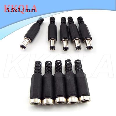 QKKQLA DC Male Female Connectors Jack Plug Adapter Power supply Socket  for Cctv Camera cable DIY Accessories 2.1mmx5.5MM