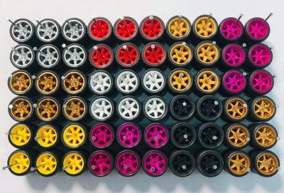 30Sets/40Sets 11Mm Wheels For 1/64 Scale Alloy Car Models 1/64 Wheels With Tires + Axles For Hot Wheel/Matchbox/Domeka/Tomy 1:64