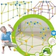 Trẻ em Xây dựng pháo đài xây dựng lâu đài đường hầm Lều Kit DIY 3D Nhà vui