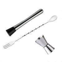 Stainless Steel Cocktail Muddler, Mixing Spoon, Jigger Set, Bar Tool set for Bar Party Wine Cocktail Drink Shaker