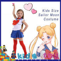 Kids Toy 1set Sailor Moon Tsukino Usagi Cosplay Costume Clothes Dress Uniform  Halloween Party Carnival Suit Birthday Gift for Girls 4-14yrs with Socks ngh