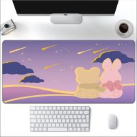 Purple Pop Mouse Pad Kawaii Gaming Accessories Cute Girl Art Rabbit Anime Desk Mat PC Gamer Mousepad Large Mouse Mat Cushion RUG