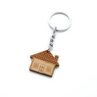 Key Ring Pendant House Women Girls Bag Wallet Pendant Gift Wood Keychain Key Chain