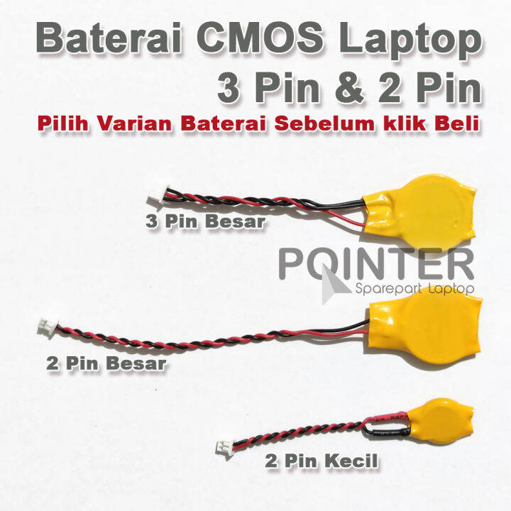 Baterai CMOS BIOS laptop notebook cr2032 3 volt 3 Pin 2 Pin soket kabel ...