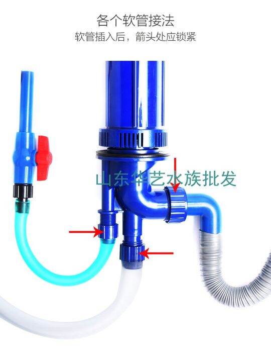 Fish tank triple overflow pipe fittings fish toilet strong drainage quadruple overflow Lazada PH