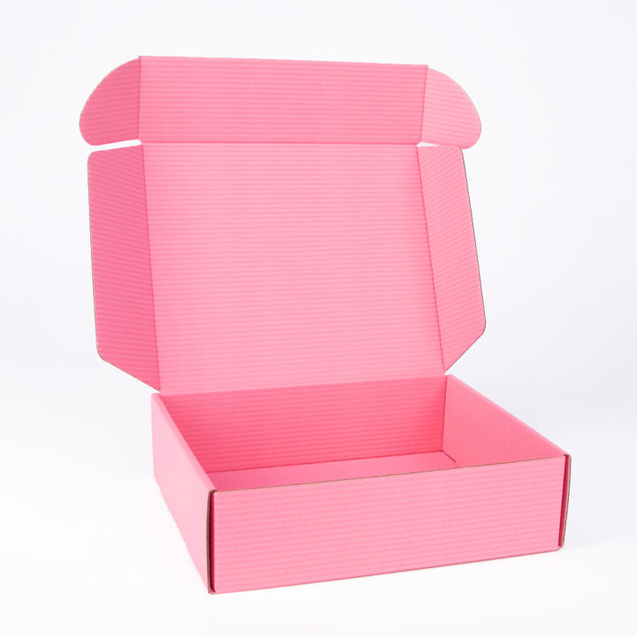 5ชิ้น10ชิ้นสีชมพูกล่องของขวัญเทศกาลฉลองกล่องบรรจุกล่องลูกฟูก3ชั้นรองรับขนาดที่กำหนดเองและพิมพ์โลโก้