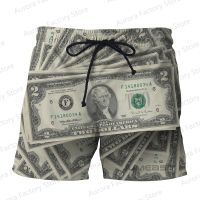 【CW】 Printed Money Men  39;s Shorts Hawaiian Vacation Pants Outdoor Streetwear Fashion Male Oversized Clothing