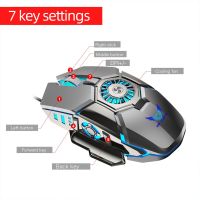 【CW】 6400DPI Fan Cooling Gaming Mouse Eat Chicken Macro Programming RGB Luminous Gaming Competitive Computer Mouse for PC MacBook