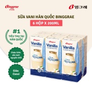 Lốc Sữa Vani Binggrae Hoa Quả Hàn Quốc Hộp 200Ml - Lốc 6 Hộp Vanila