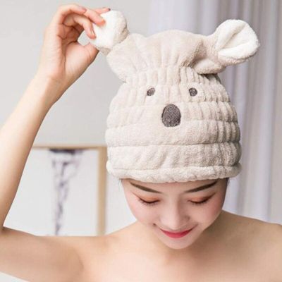 Female Spa Rabbit Ears Shower Cap Cute Microfiber Hair Turban Quickly Drying Towel Hats For Women Sauna Bathroom Accessories Showerheads