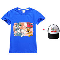 Tom Jerry Tshirt กับแสงชายหญิงแขนสั้นผ้าฝ้าย100% ท็อปส์เด็กฤดูร้อน Lesure เด็ก Lesure