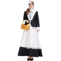 ? Popular Clothing Theme Store~ Christmas Costume Pastoral Farmwoman Dress Cos Maid Maid Long Dress Restaurant Waiter Party Party Ds