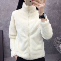 [COD] and winter new plush fleece jacket men women warm coral fashion outdoor casual windproof tide