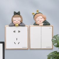 3D Wall Sticker Cartoon Cute Girl DIY Art Decor Resin Wall Refrigerator Shower Room Switch Sticker Creative Home Decoration Wall Stickers Decals