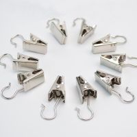 20Pcs/Pack Stainless Steel Shower Bathroom Curtain Clips Silver Rings Hanger Hook Spring Clamps Peg Pins Window Accessories Clothes Hangers Pegs