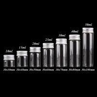 4 pieces Diameter 30mm 10ml-15ml-20ml-25ml-30ml-40ml-50ml Glass Bottles with Aluminum Lids 7 sizes U-pick