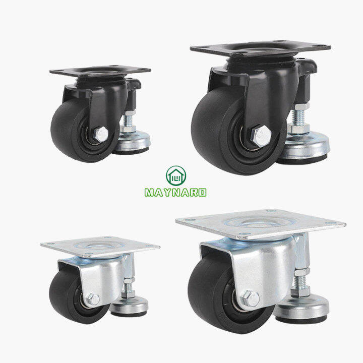 4 Pcs Adjustable Leveling Caster, Leveling Feet Wheels, Swivel Plate