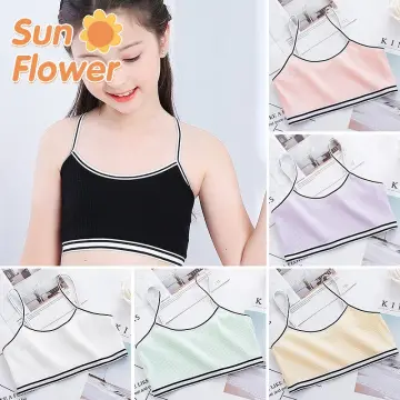 Girl Training Bra with Removable Sponge Pad Fashion Letters 8-16Y Teenage  Double-layer Cotton Sport Bralette Kids Girls Underwire Free Soft Puberty  Underwear