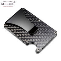 2019 Aosbos Men Women Credit ID Card Holder Anti-Rfid Protect Blocking Wallet Portable Student Clip Travel Metal Case Slip