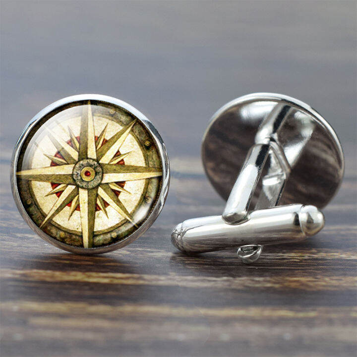 เข็มทิศ-cuff-links-เข็มทิศวินเทจนาฬิการูปแบบเรือใบ-alloy-cuff-links-สำหรับชายของขวัญแก้ว-cabochon-its-not-a-เข็มทิศจริง-yrrey