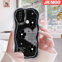 เคส JIUMOO สำหรับ OPPO A31 2020เคส A8การ์ตูนแฟชั่นรักขอบคลื่นโปร่งใสเนื้อครีมเคสมือถือปลอกซิลิโคนป้องกันเลนส์กล้องเคสนิ่มกันกระแทกแบบใส