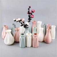 1PC Modern Plastic Vases European Imitation Ceramic Rattan Flower Arrangement Nordic Wedding Decor Simplicity Basket Home Decor