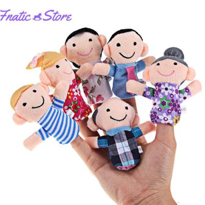 6pcs Baby Kids Plush Cloth Play Game Learn Story Family Finger Puppets Toys