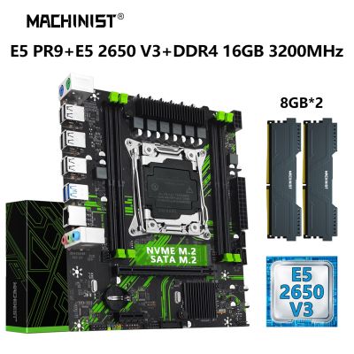 MACHINIST X99 Motherboard Kit Xeon E5 2650 V3 Processor CPU Set LGA 2011-3 16GB DDR4 3200MHz RAM Memory Combo NVME M.2 SATA PR9