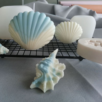 BC 3D มหาสมุทรเชลล์เทียนแม่พิมพ์ DIY พลาสเตอร์แม่พิมพ์ทะเลชุดหอยสังข์เทียนหอมทำชุดตกแต่งเค้กของขวัญที่ทำด้วยมือ